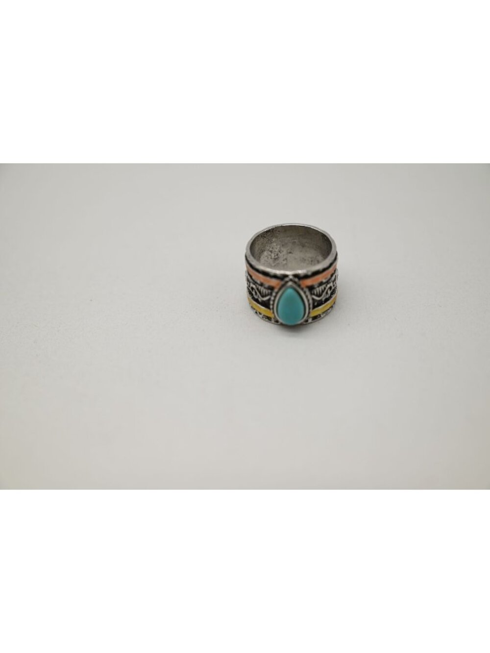 NWOT Josslyn Teardrop Natural Stone Ring Silver Gold Tone Turquoise Boho